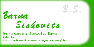 barna siskovits business card